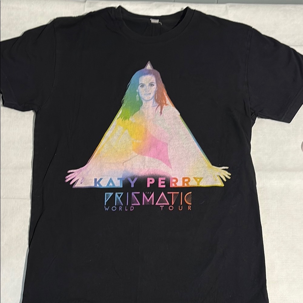 Katy Perry Collections Black Short Sleeve Tee with Vibrant Graphic